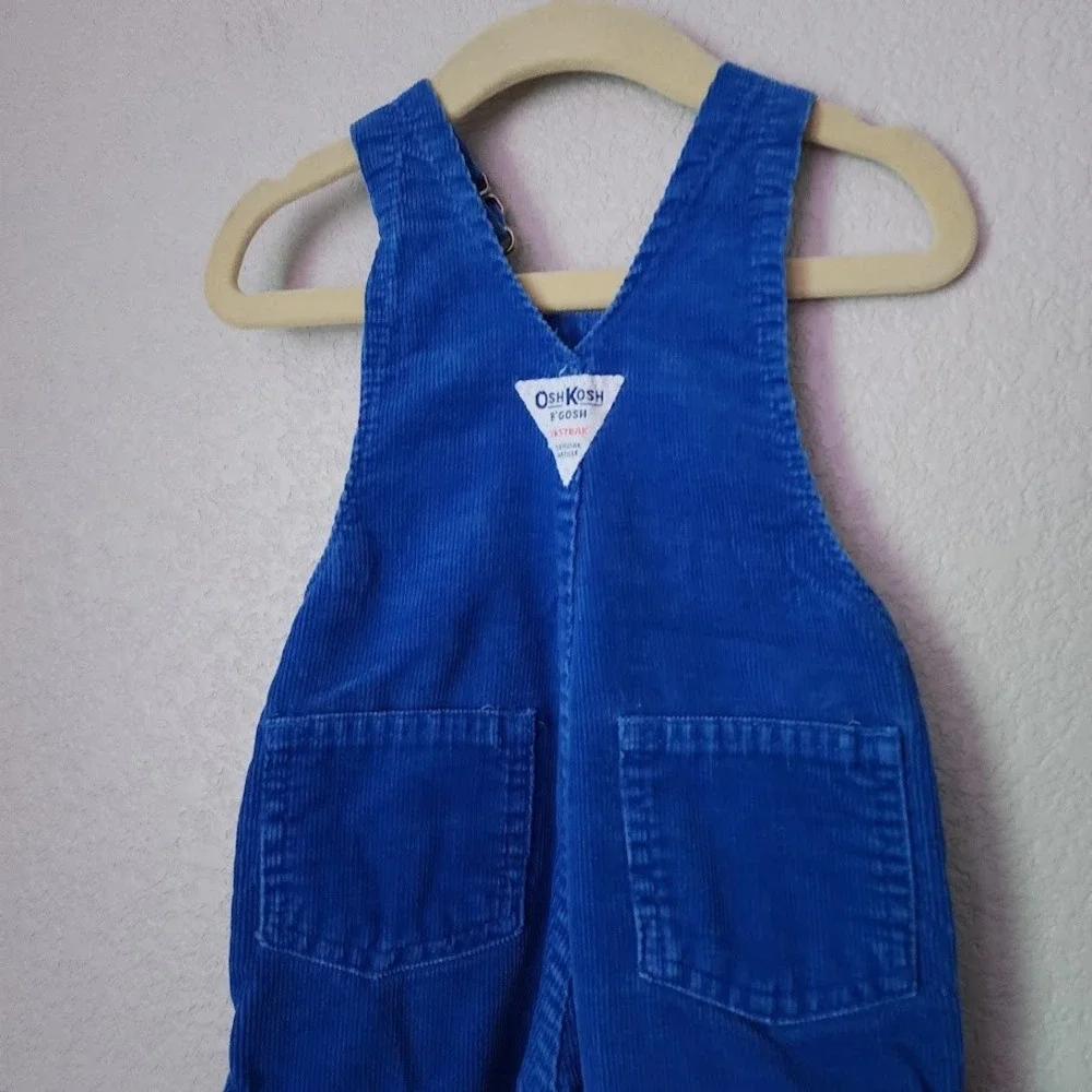 VTG OSHKOSH B'GOSH‎ Made in USA Blue Corduroy Overalls Baby 12 Months